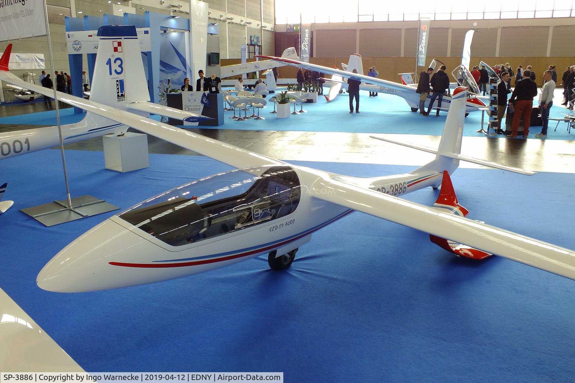 SP-3886, 2014 PZL-Bielsko SZD-59 Acro C/N 590.A.14.017, PZL-Bielsko SZD-59 Acro at the AERO 2019, Friedrichshafen