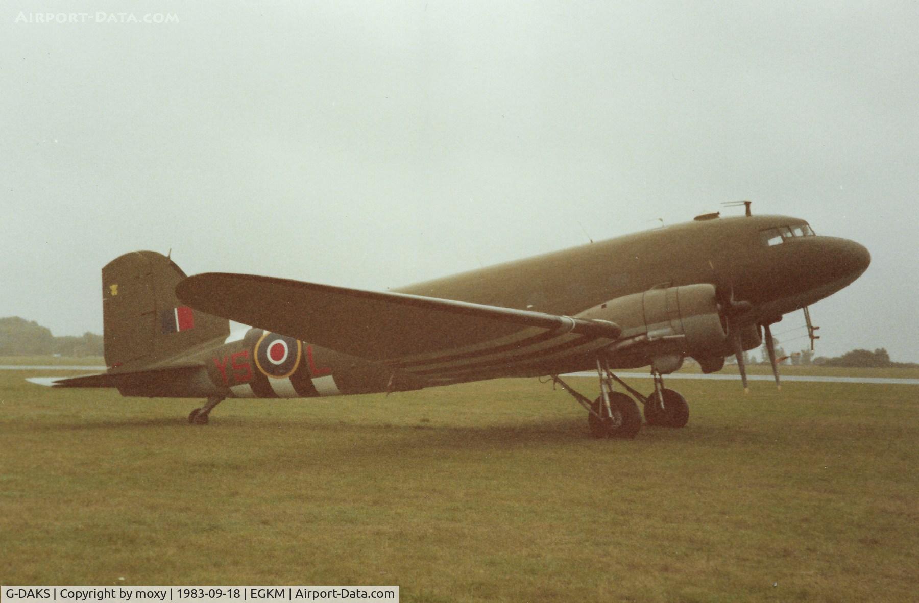 G-DAKS, 1943 Douglas C-47A-75-DL Skytrain C/N 19347, Douglas C-47A Skytrain at West Malling. Great Warbirds Air Display. Appalling wet weather!