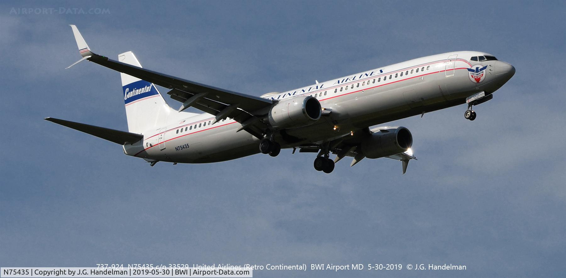 N75435, 2009 Boeing 737-924/ER C/N 33529, Retro Continental livery on United 737-924ER.
