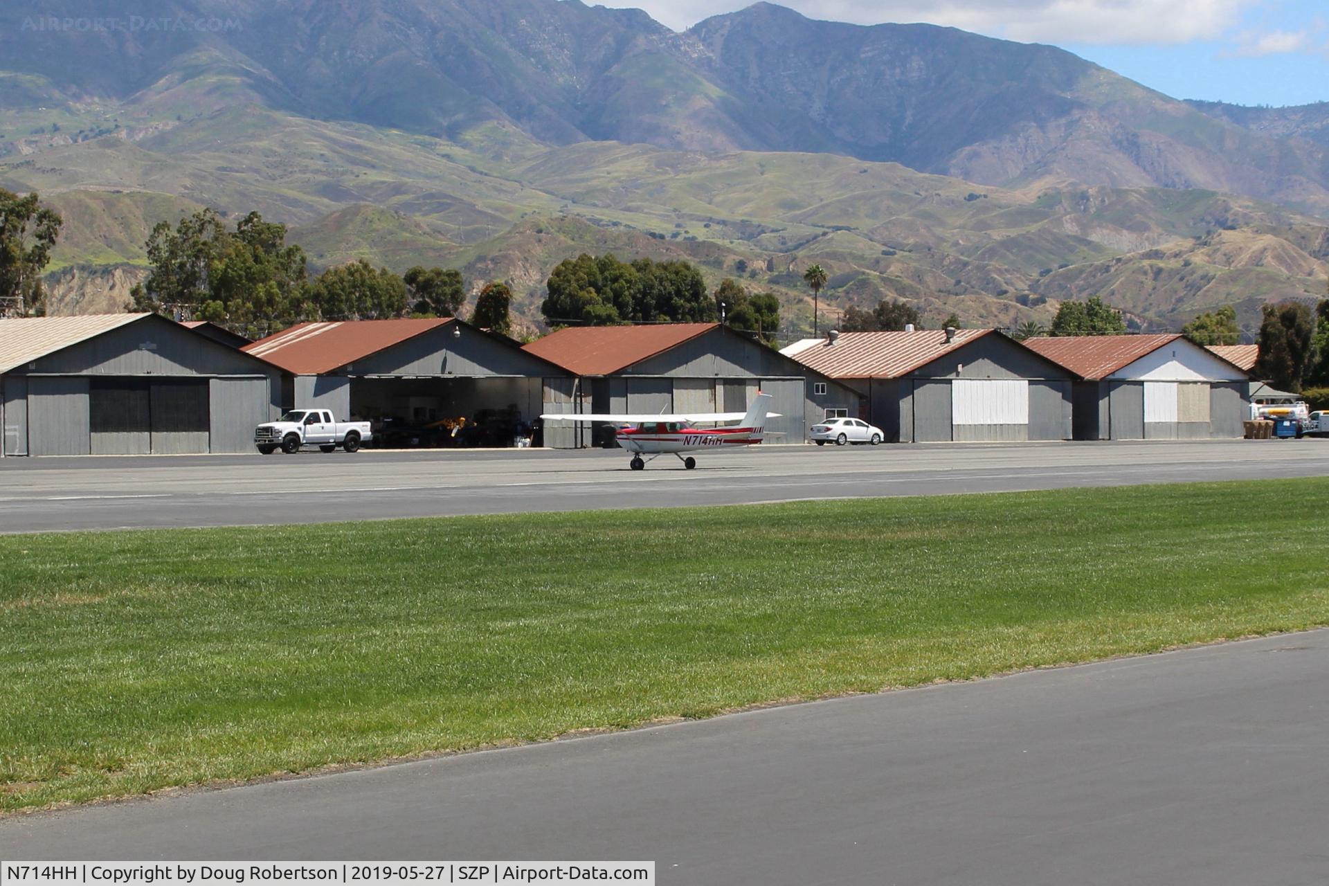N714HH, 1977 Cessna 150M C/N 15079185, 1977 Cessna 150M, Continental O-200 100 Hp, taxi off the active, Rwy 22