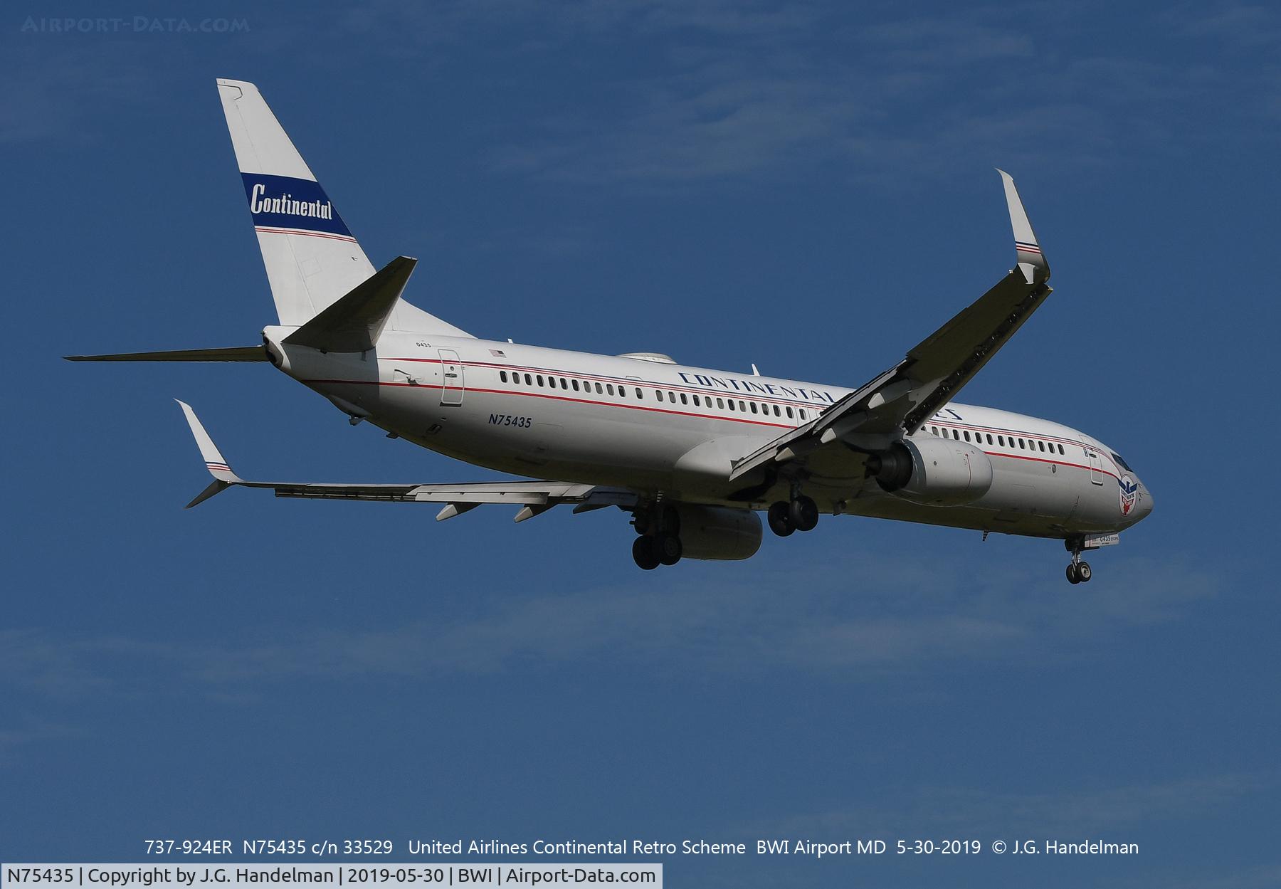 N75435, 2009 Boeing 737-924/ER C/N 33529, Starb. aft view landing.