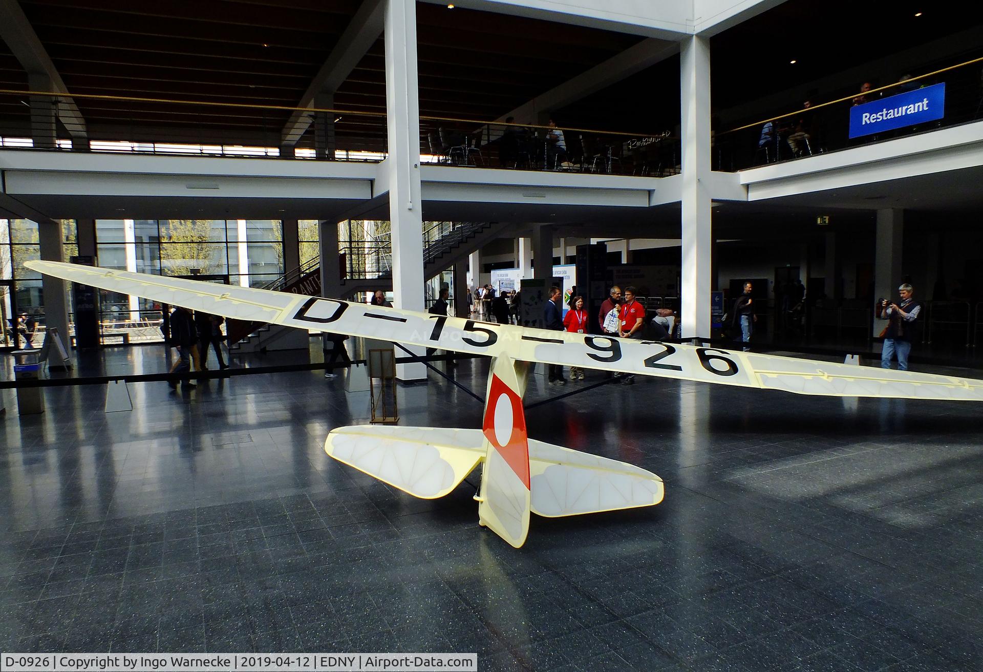 D-0926, 1937 Goppingen Gö 1 Wolf C/N 138, Schempp-Hirth Göppingen Gö 1 Wolf at the AERO 2019, Friedrichshafen
