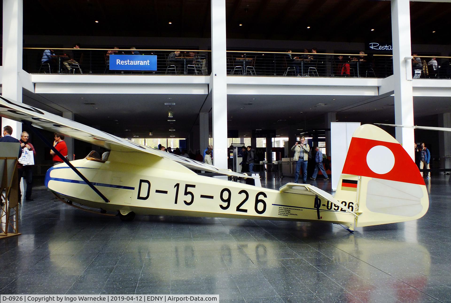 D-0926, 1937 Goppingen Gö 1 Wolf C/N 138, Schempp-Hirth Göppingen Gö 1 Wolf at the AERO 2019, Friedrichshafen