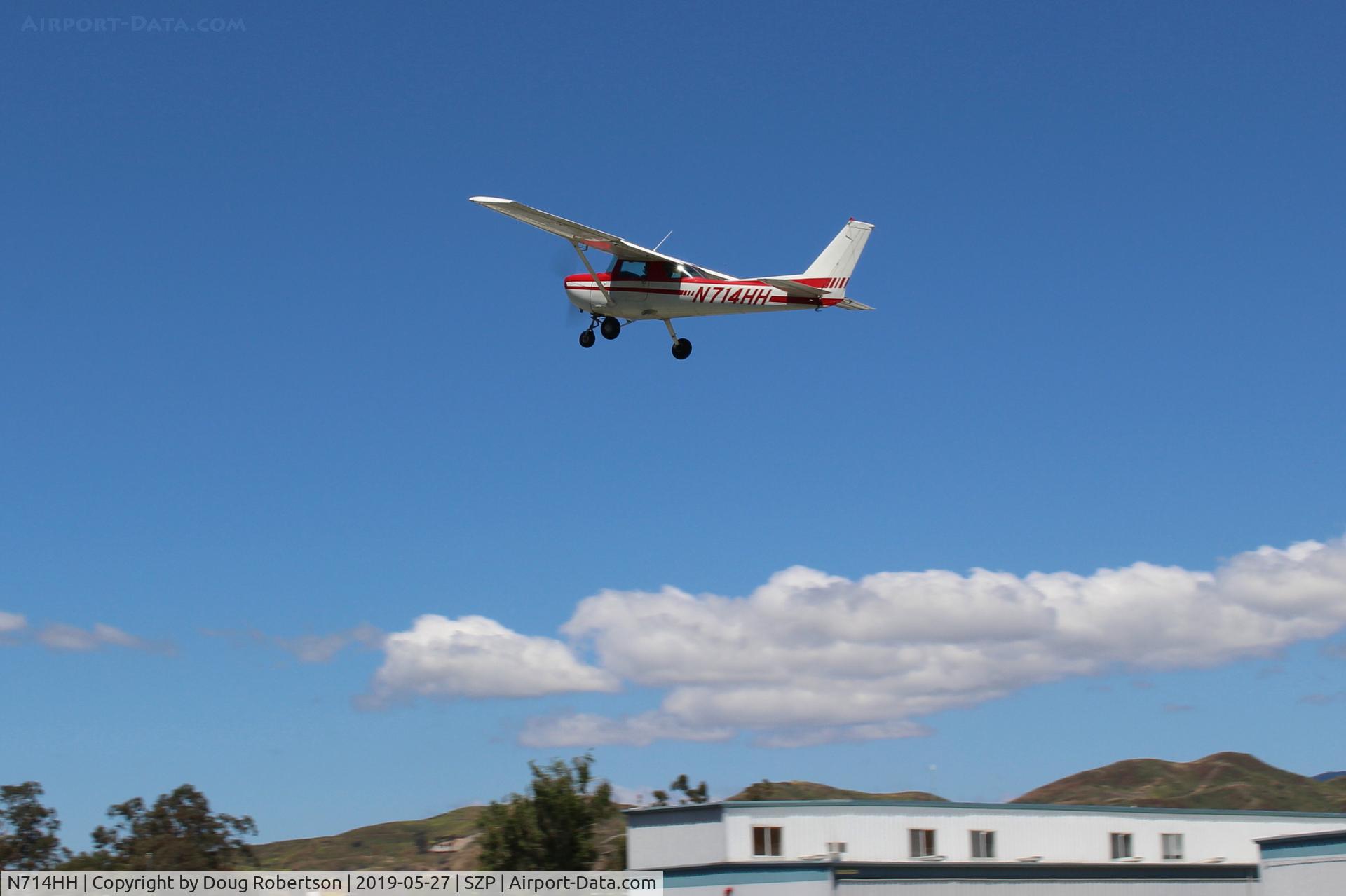 N714HH, 1977 Cessna 150M C/N 15079185, 1977 Cessna 150M, Continental O-200 100 Hp, another takeoff climb Rwy 22