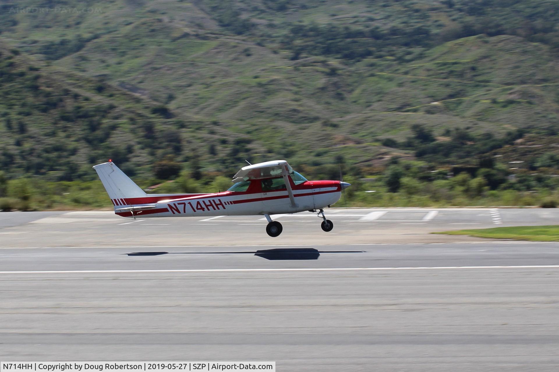 N714HH, 1977 Cessna 150M C/N 15079185, 1977 Cessna 150M, Continental O-200 100 Hp, initial takeoff climb Rwy 22-will do pattern work today