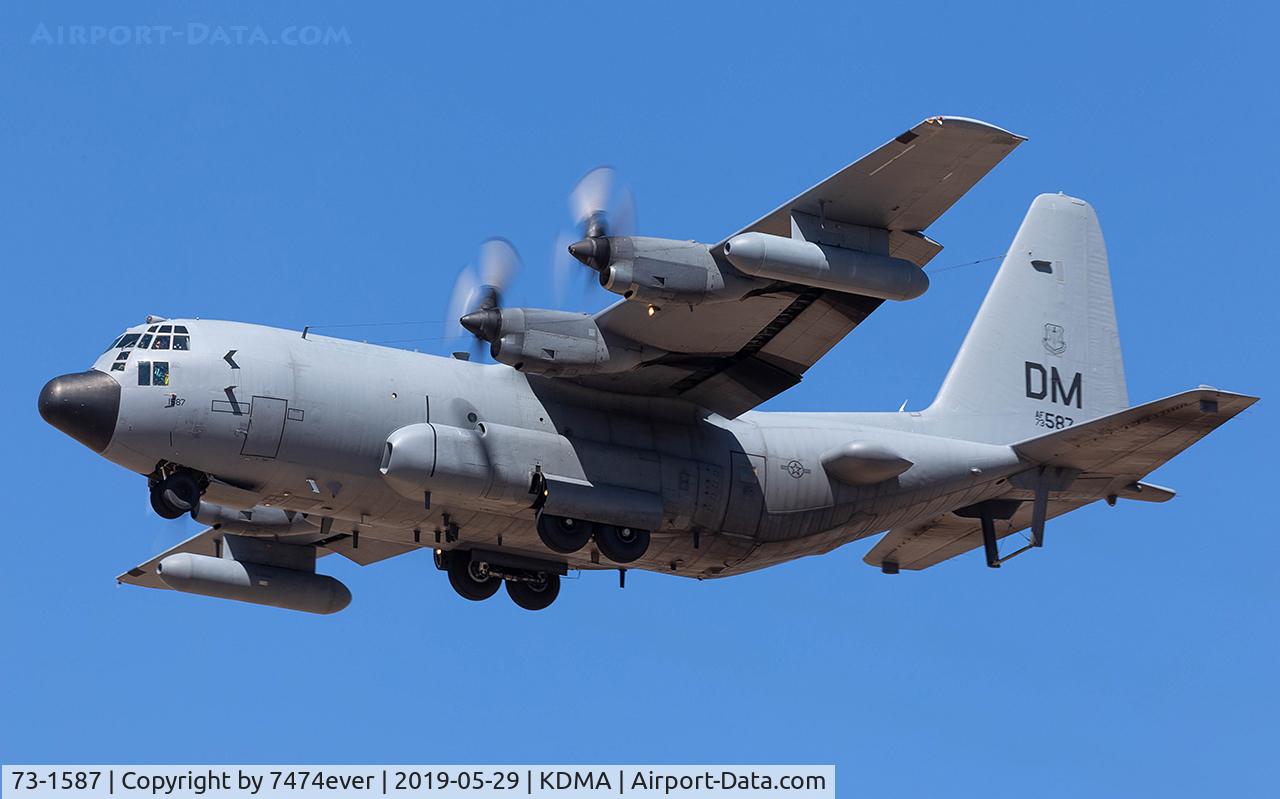73-1587, 1973 Lockheed EC-130H Compass Call C/N 382-4549, A EC-130H Compass call on final at Davis-Monthan