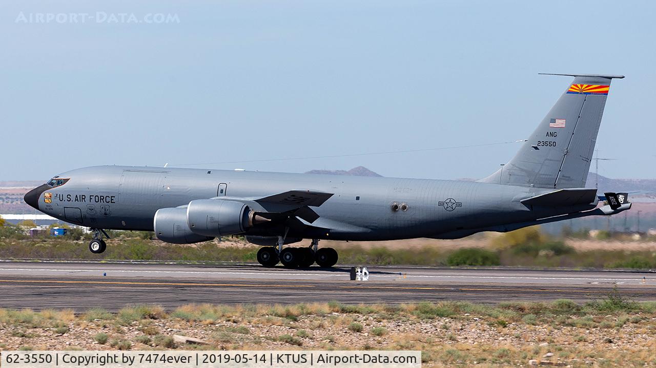 62-3550, 1962 Boeing KC-135R Stratotanker C/N 18533, AZNG K35R doing a touch and go at Tucson