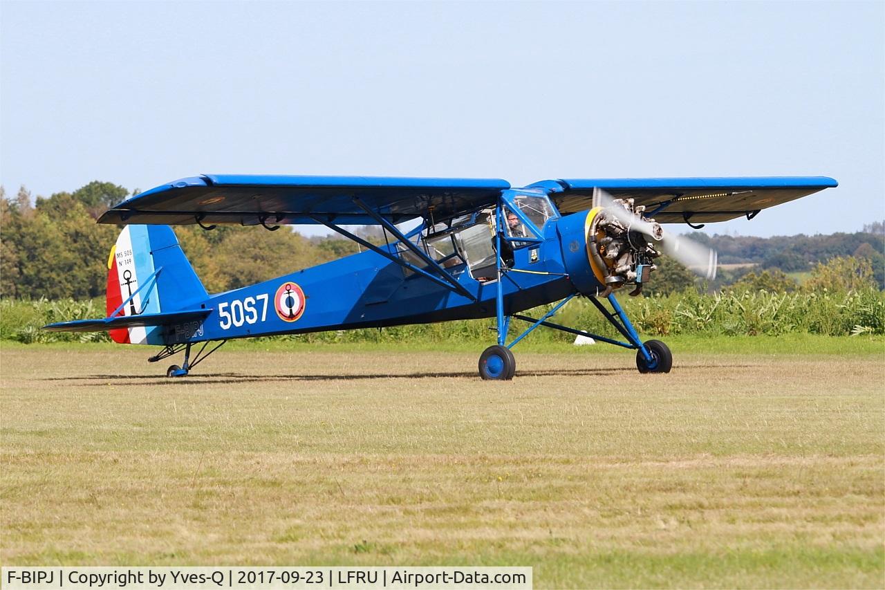 F-BIPJ, Morane-Saulnier MS-505 Criquet C/N 149, Morane-Saulnier MS-505 Criquet, Taxiing, Morlaix-Ploujean airport (LFRU-MXN) Air show 2017