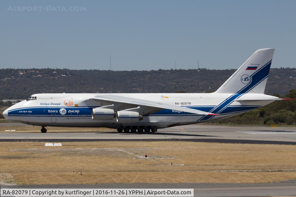 RA-82079, 2000 Antonov An-124-100 Ruslan C/N 9773052062157/0801, Antonov An-124 Volga-Dnepr Airlines RA-82079. Brakes-off runway 03, YPPH, 26/11/16.
