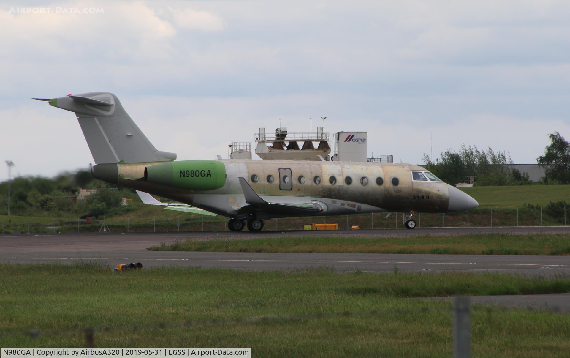 N980GA, 2019 Israel Aircraft Industries Gulfstream G280 C/N 2180, Passing through Stansted on it's delivery flight from Tel Aviv to the US