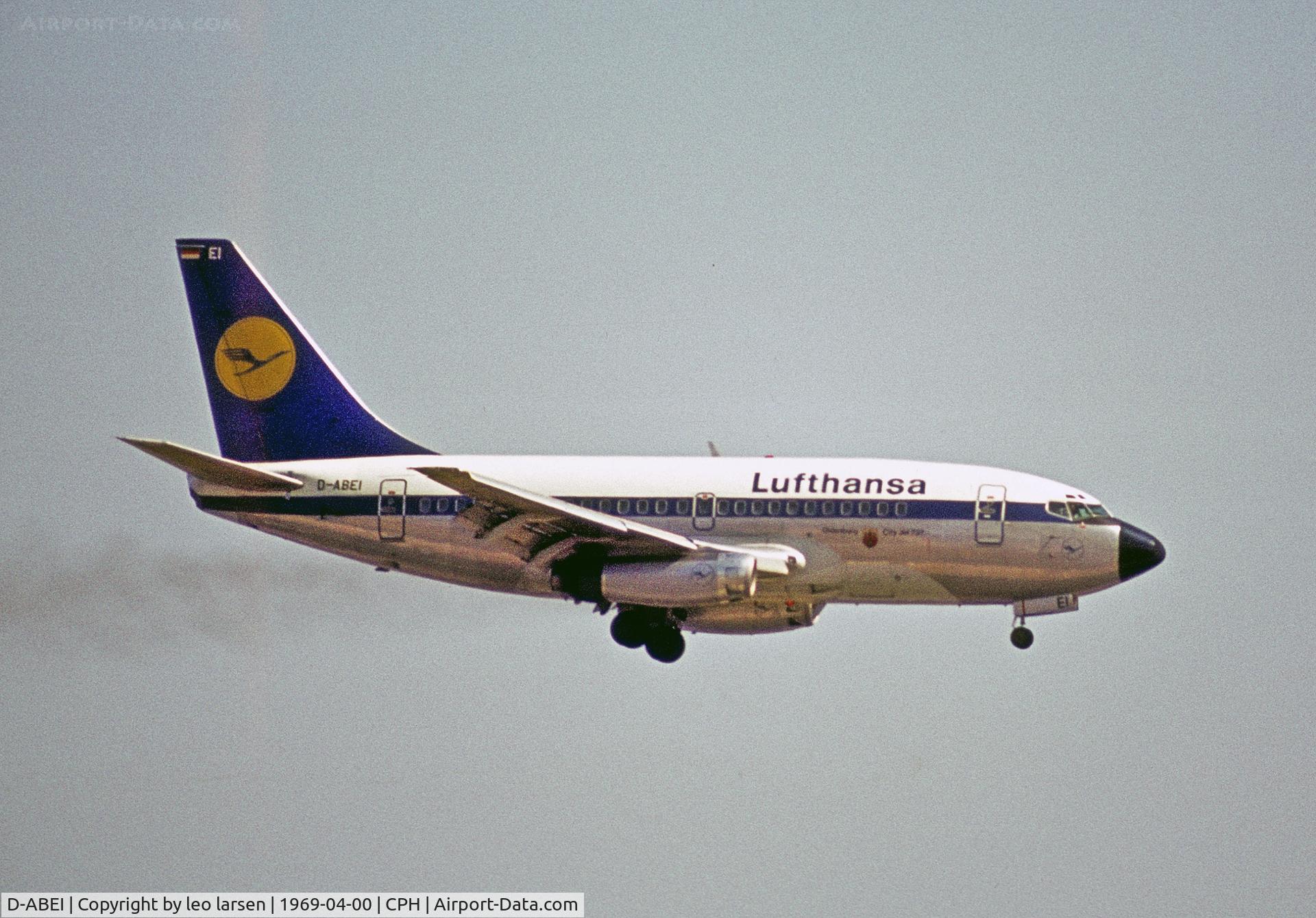 D-ABEI, 1968 Boeing 737-130 C/N 19020, Copenhagen 4.1969