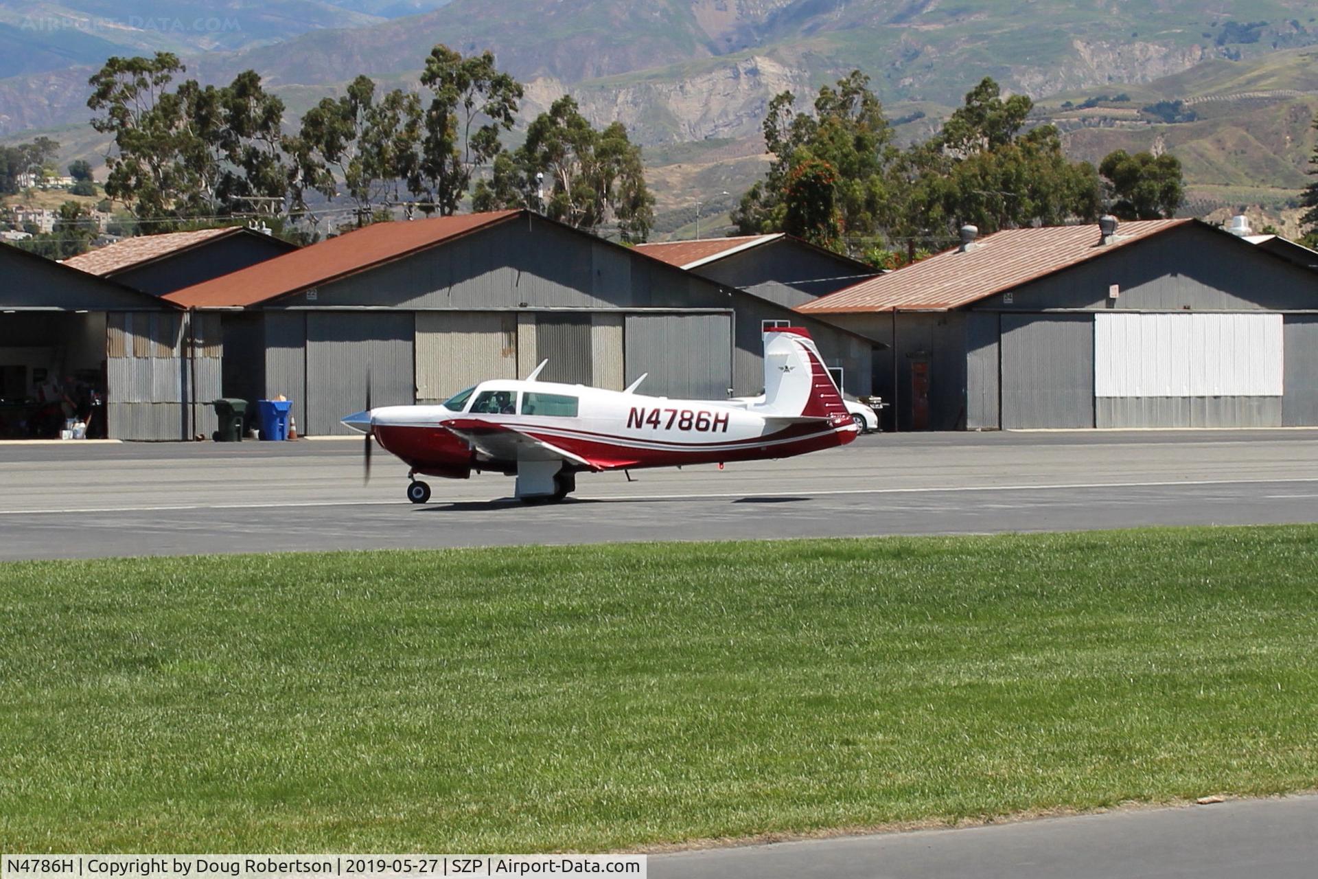 N4786H, 1979 Mooney M20J 201 C/N 24-0876, 1979 Mooney M20J 201, Lycoming IO-360 A&C 200 Hp, taxi off the active