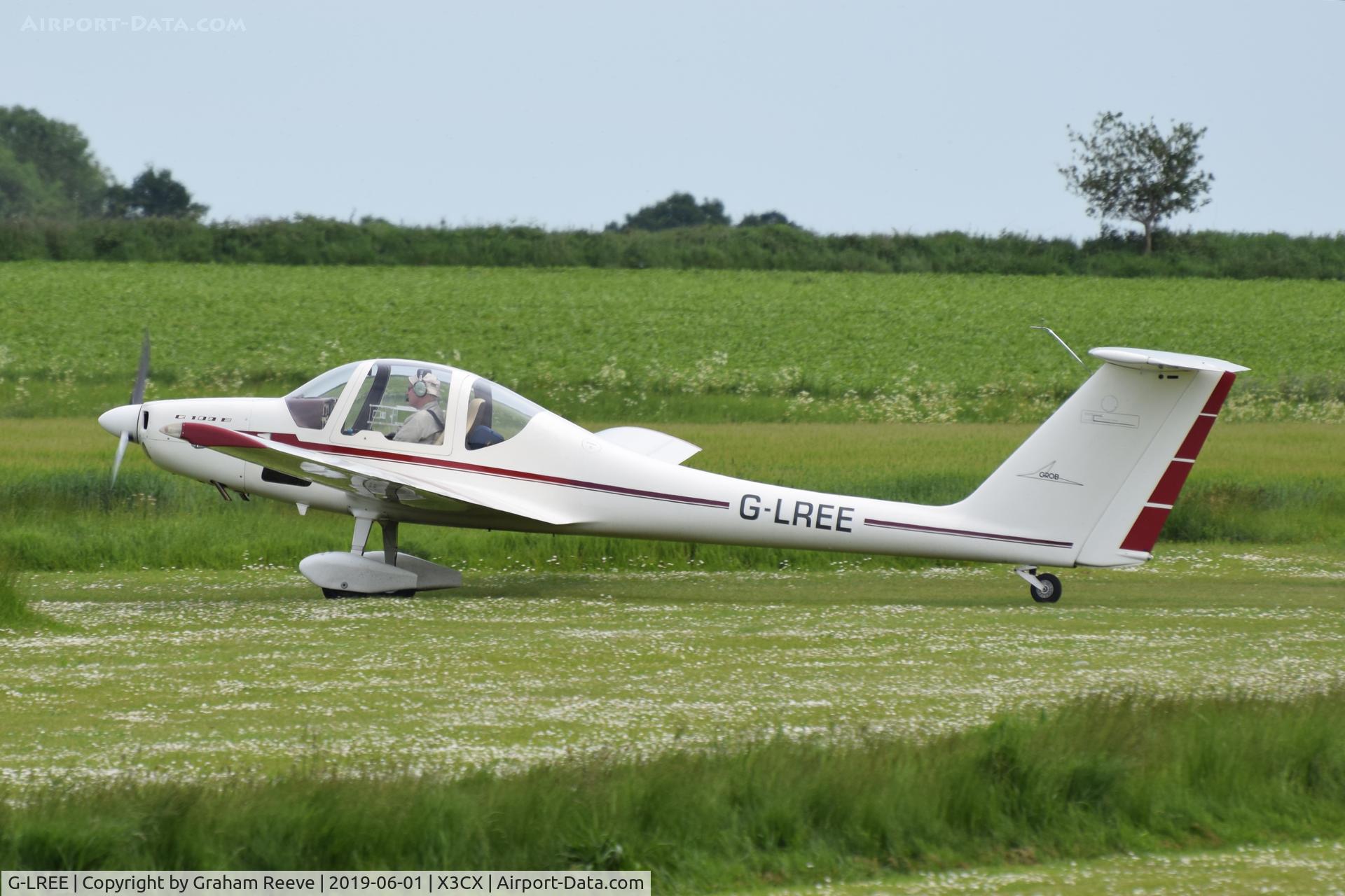 G-LREE, 1984 Grob G-109B C/N 6252, Departing from Northrepps.
