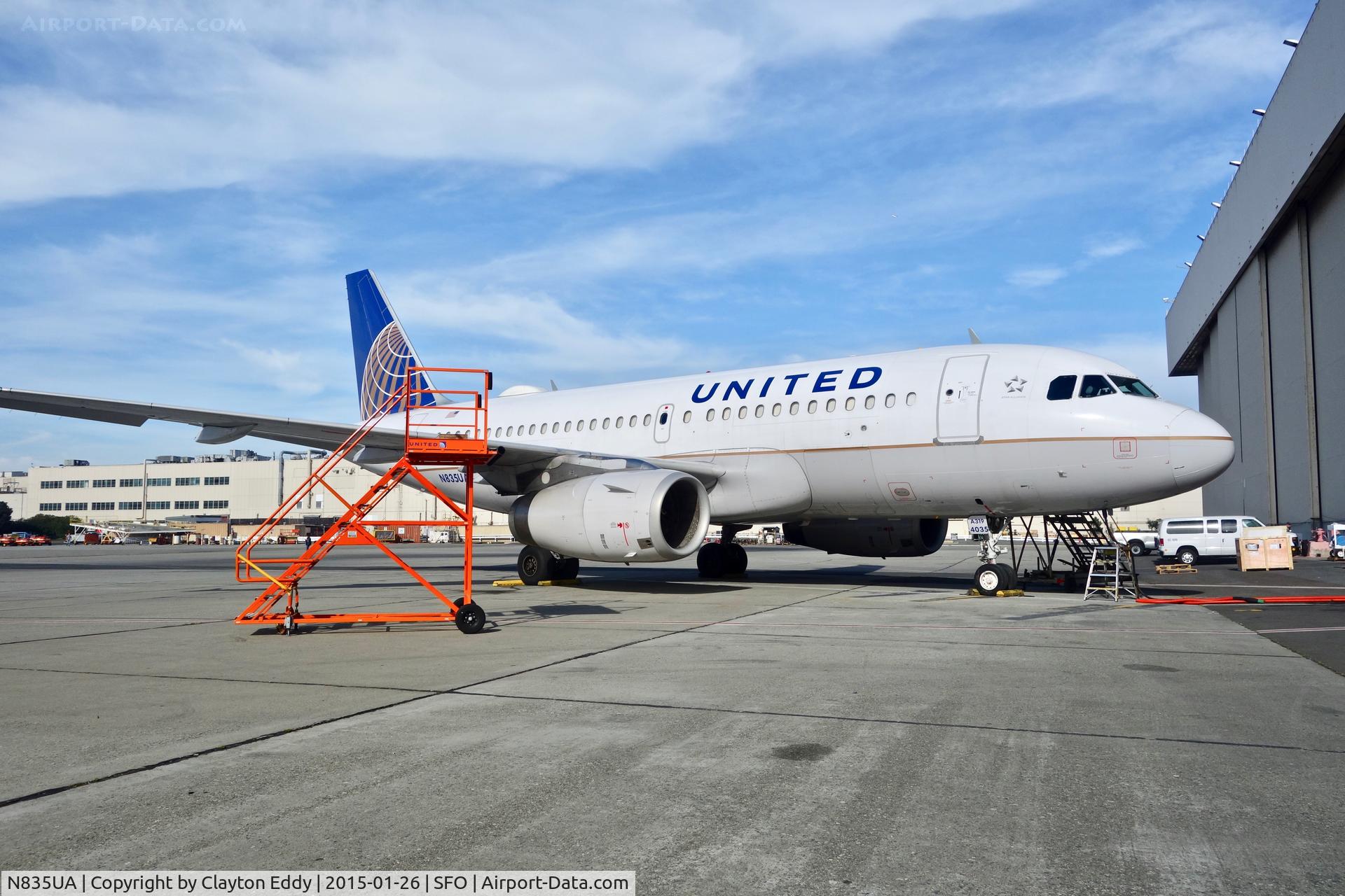 N835UA, 2001 Airbus A319-131 C/N 1426, SFO 1-15