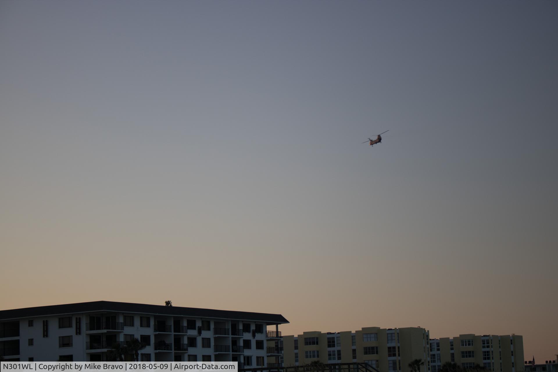 N301WL, Boeing Vertol CH-46E Sea Knight C/N 2470, N301WL over Cocoa Beach ... annoyingly low (2 of 2)
