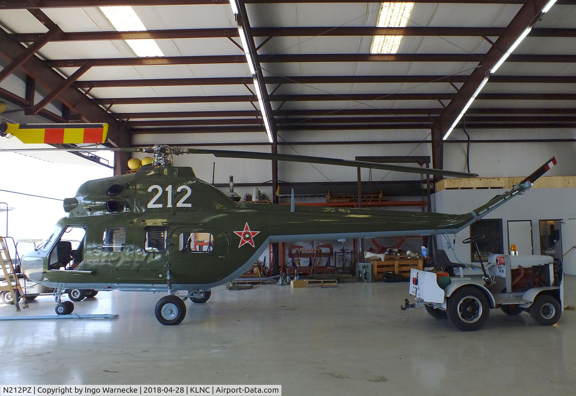 N212PZ, Mil MI-2 C/N 515249077, Mil Mi-2 HOPLITE in a hangar of the former Cold War Air Museum at Lancaster Regional Airport, Dallas County TX