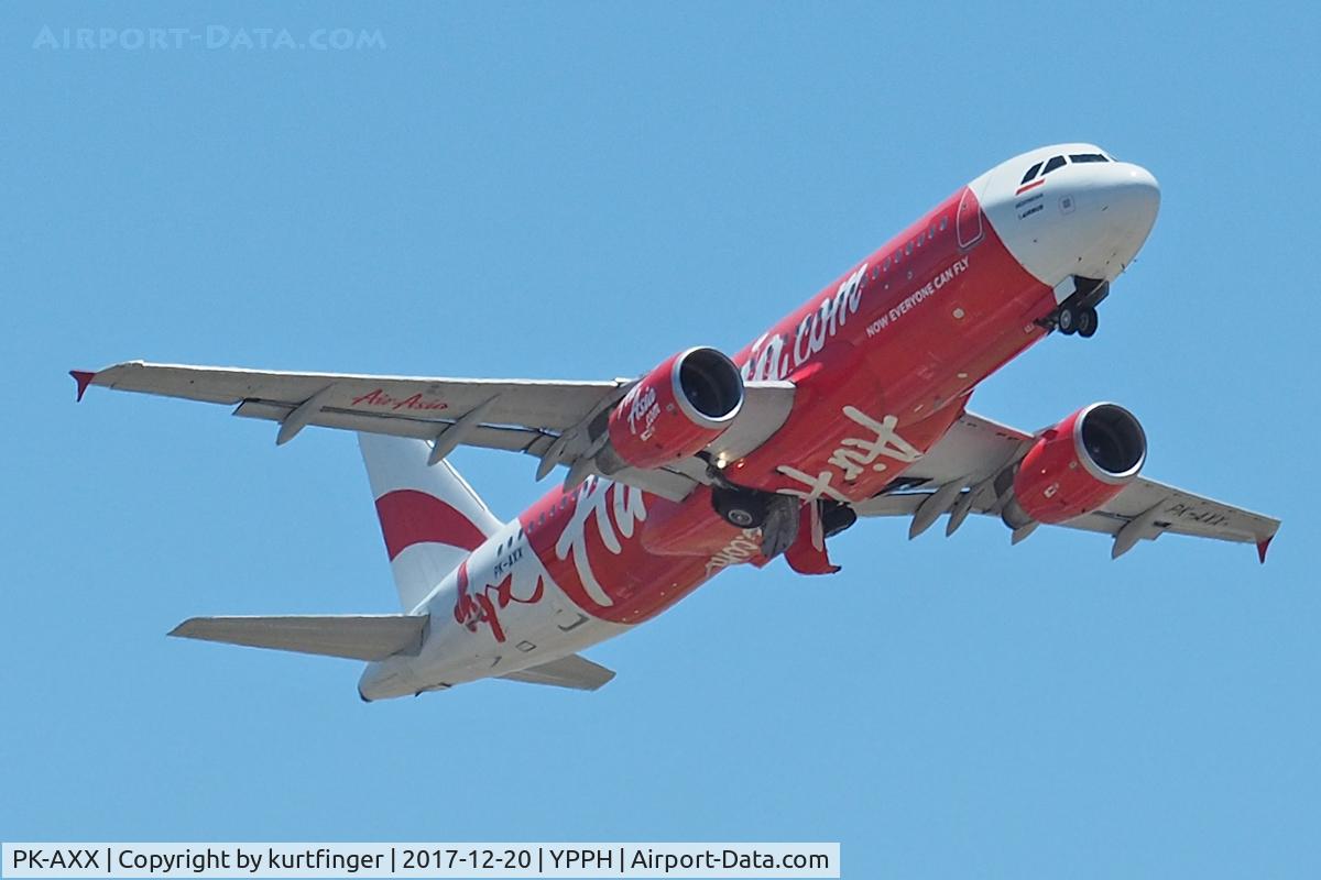 PK-AXX, 2012 Airbus A320-200 C/N 5215, Airbus A320-216. Indonesia AirAsia PK-AXX, departed runway 21, YPPH 20/12/17.