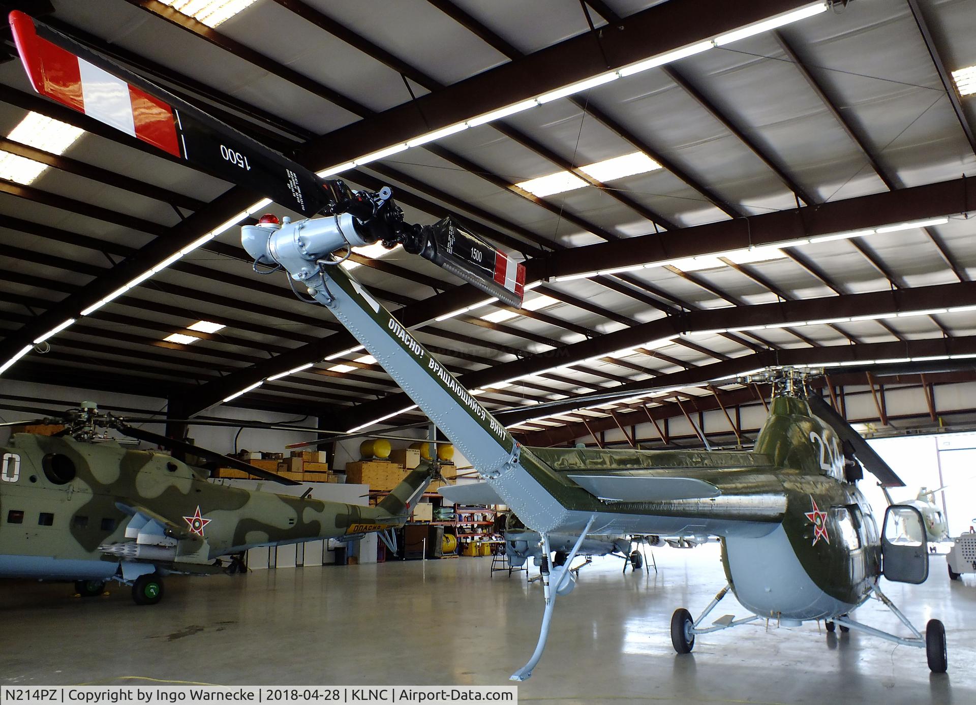N214PZ, Mil Mi-2 Hoplite C/N 515303087, Mil Mi-2 HOPLITE in a hangar of the former Cold War Air Museum at Lancaster Regional Airport, Dallas County TX