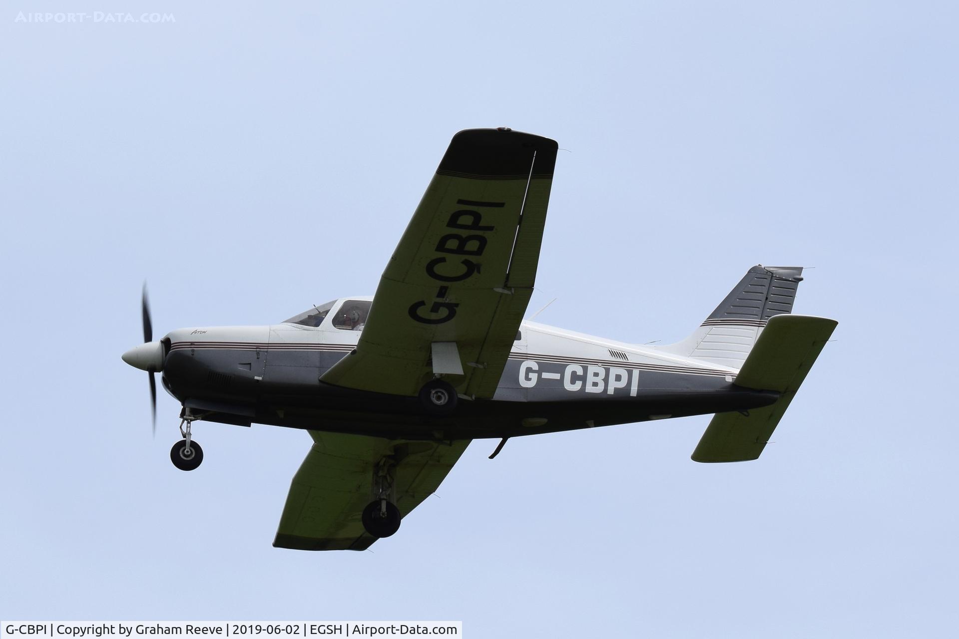 G-CBPI, 2002 Piper PA-28R-201 Cherokee Arrow III C/N 2844073, Over head at Northrepps.