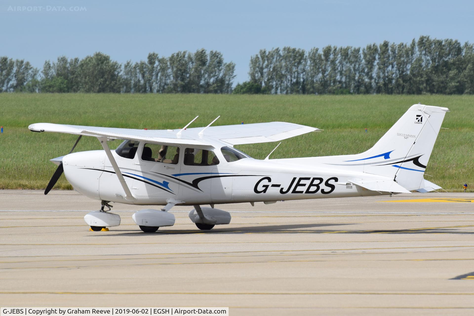 G-JEBS, 2012 Cessna 172S Skyhawk C/N 172S11188, Parked at Norwich.
