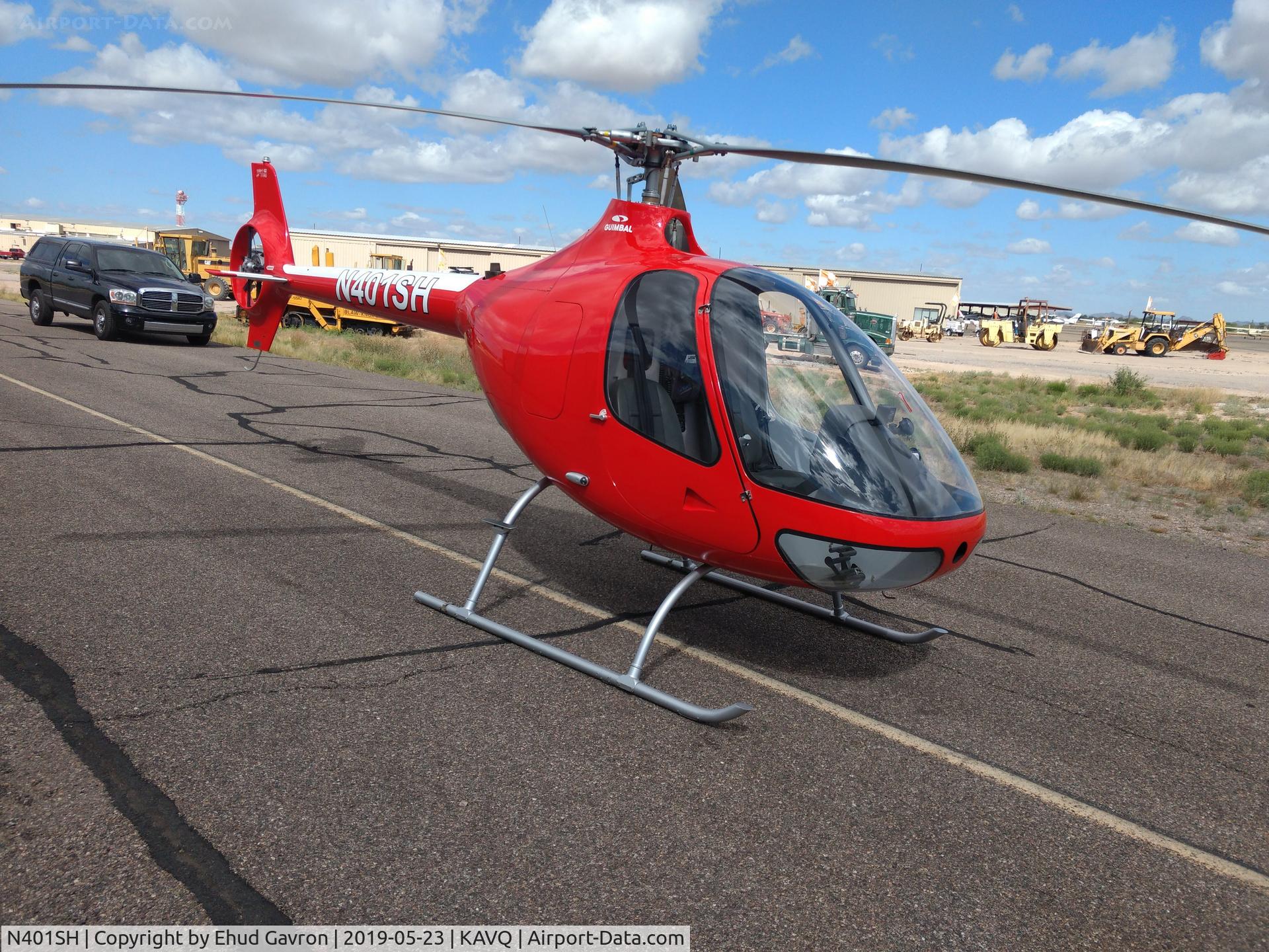 N401SH, 2017 Guimbal Cabri G2 C/N 1195, Red Guimbal Cambri G2 (not a Boeing 737) at KAVQ (Marana, AZ).