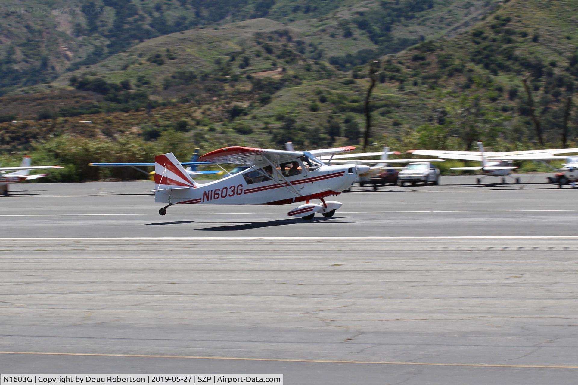 N1603G, 1968 Champion 7ECA Citabria C/N 609, 1968 Champion 7ECA CITABRIA, Lycoming O-320 150 Hp, takeoff roll Rwy 22