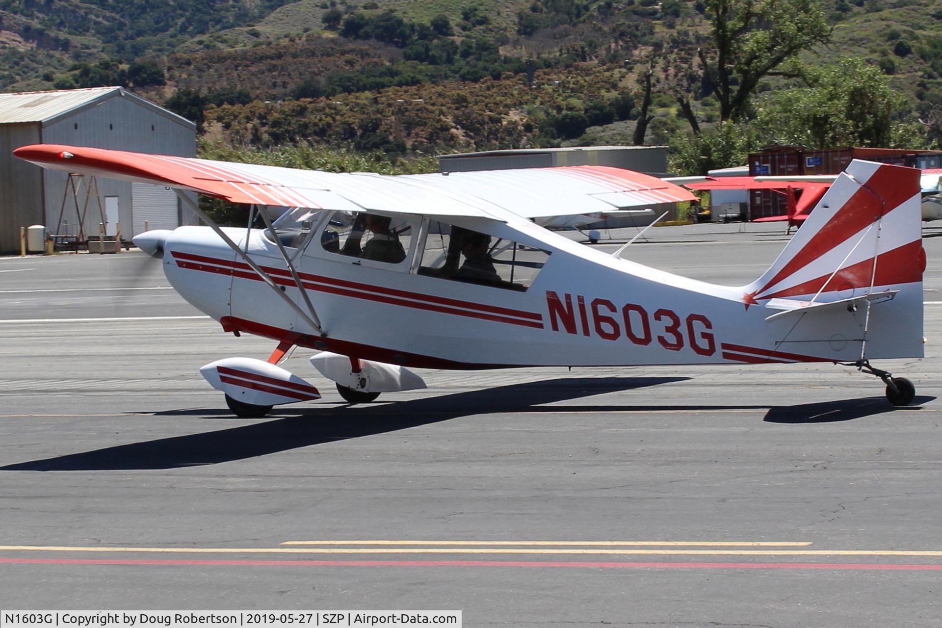 N1603G, 1968 Champion 7ECA Citabria C/N 609, 1968 Champion 7ECA CITABRIA, Lycoming O-320 150 Hp, taxi to Rwy 22