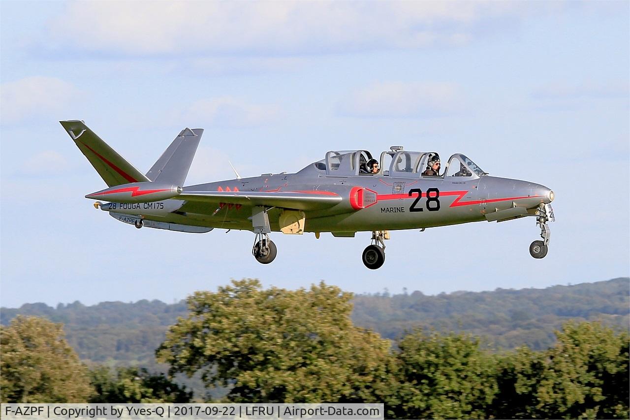 F-AZPF, Fouga CM-175 Zephyr C/N 28, Fouga CM-175 Zephyr, On final rwy 23, Morlaix-Ploujean airport (LFRU-MXN) Air show 2017