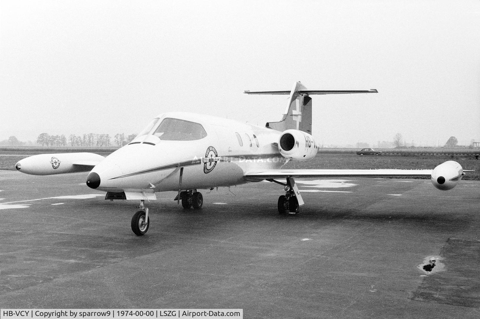HB-VCY, 1972 Gates Learjet 24D C/N 267, At Grenchen. Scanned from a b+w-negative.
