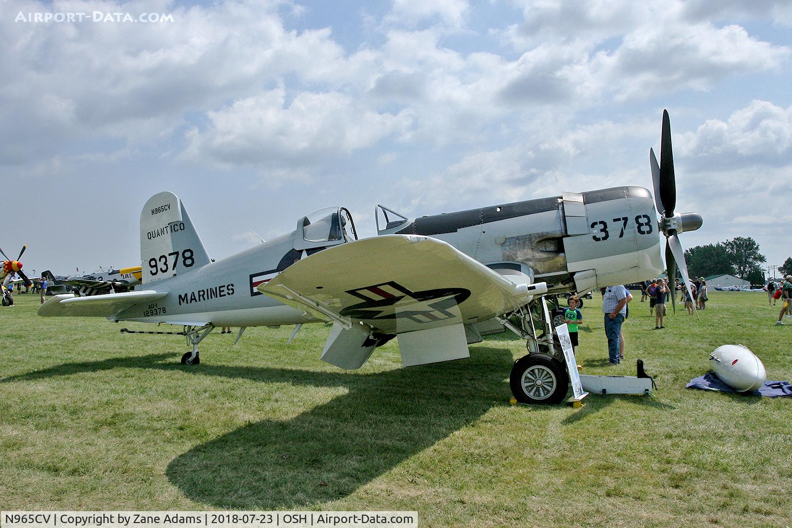 N965CV, 1952 Vought F4U-7 Corsair C/N 965, At the 2018 EAA AirVenture - Oshkosh, Wisconsin
