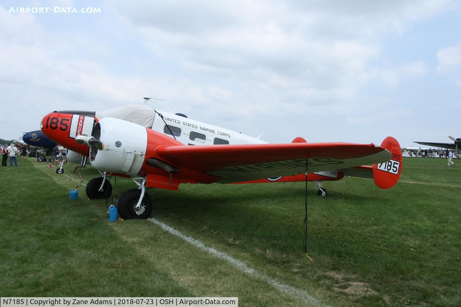 N7185, 1952 Beech Expeditor 3NM (D18S) C/N CA-104, At the 2018 EAA AirVenture - Oshkosh, Wisconsin
