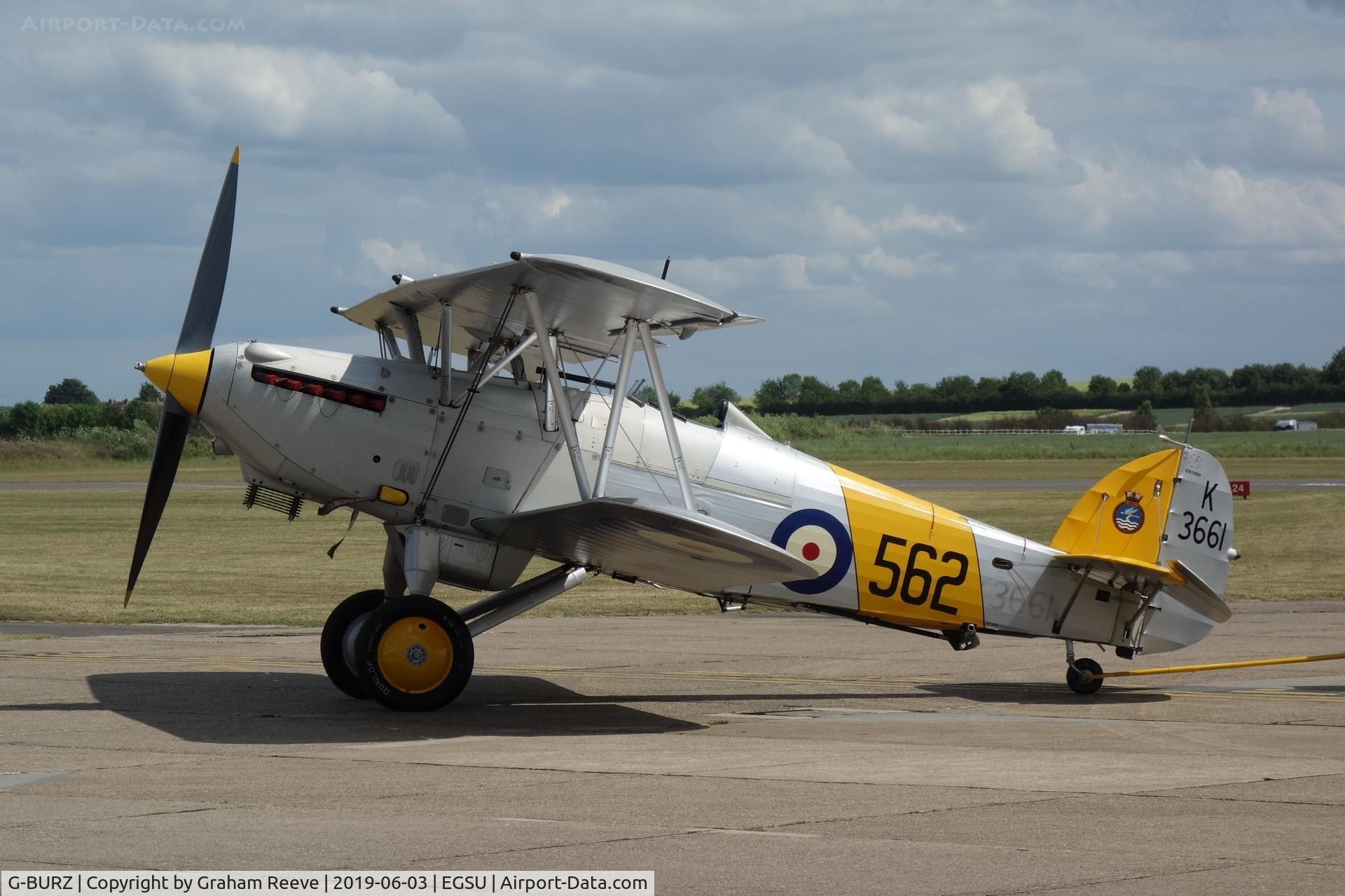 G-BURZ, 1934 Hawker Nimrod II C/N 41H-59890, Under tow at Duxford.