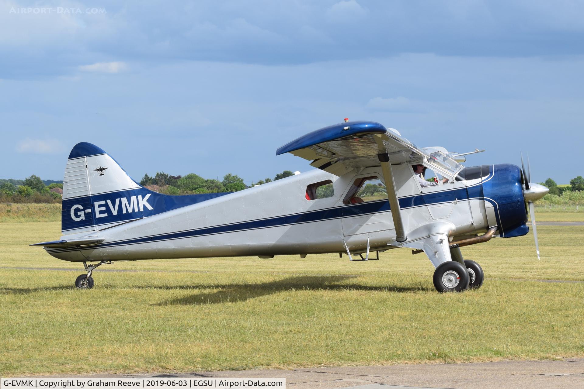 G-EVMK, 1953 De Havilland Canada U-6A Beaver C/N 672, Departing from Duxford.