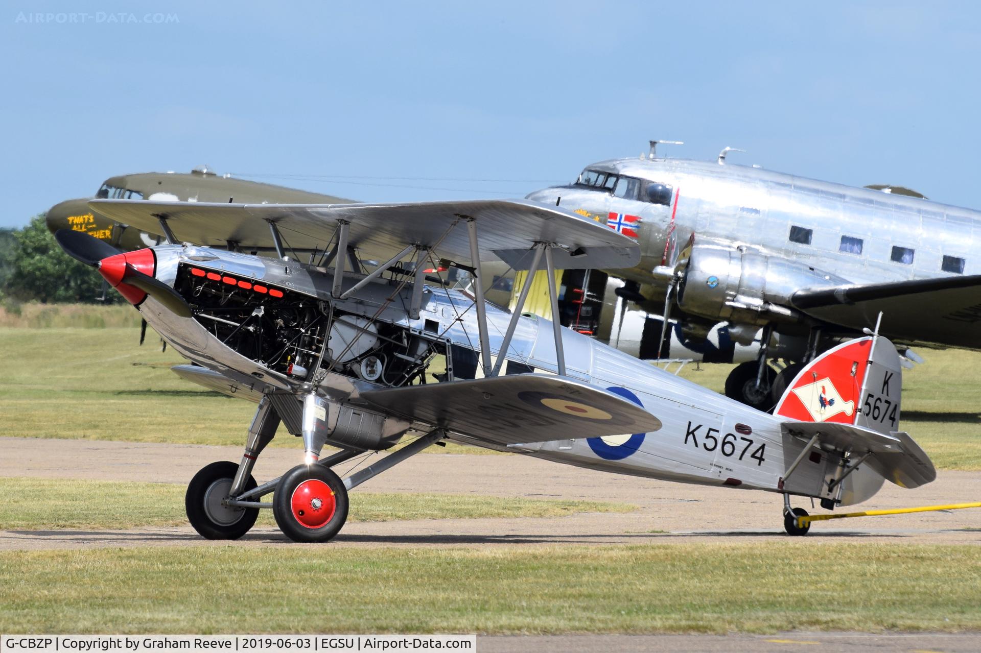 G-CBZP, 1935 Hawker Fury 1 C/N 41H-67550, Under tow at Duxford.