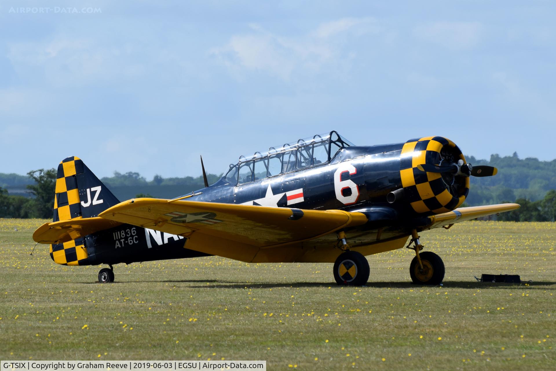 G-TSIX, 1948 North American AT-6C Harvard IIA C/N 88-9725, Parked at Duxford.