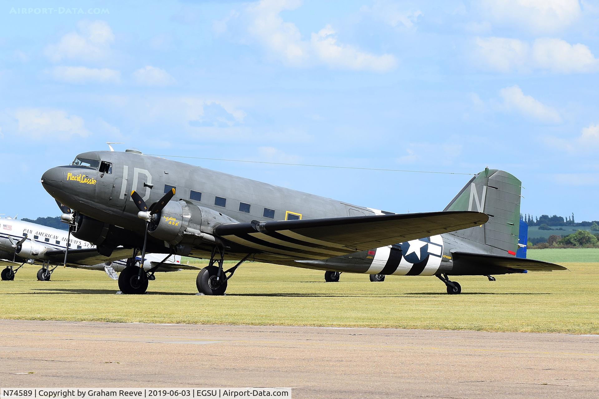 N74589, 1943 Douglas DC3C-S1C3G (C-47A) C/N 9926, Parked at Duxford.