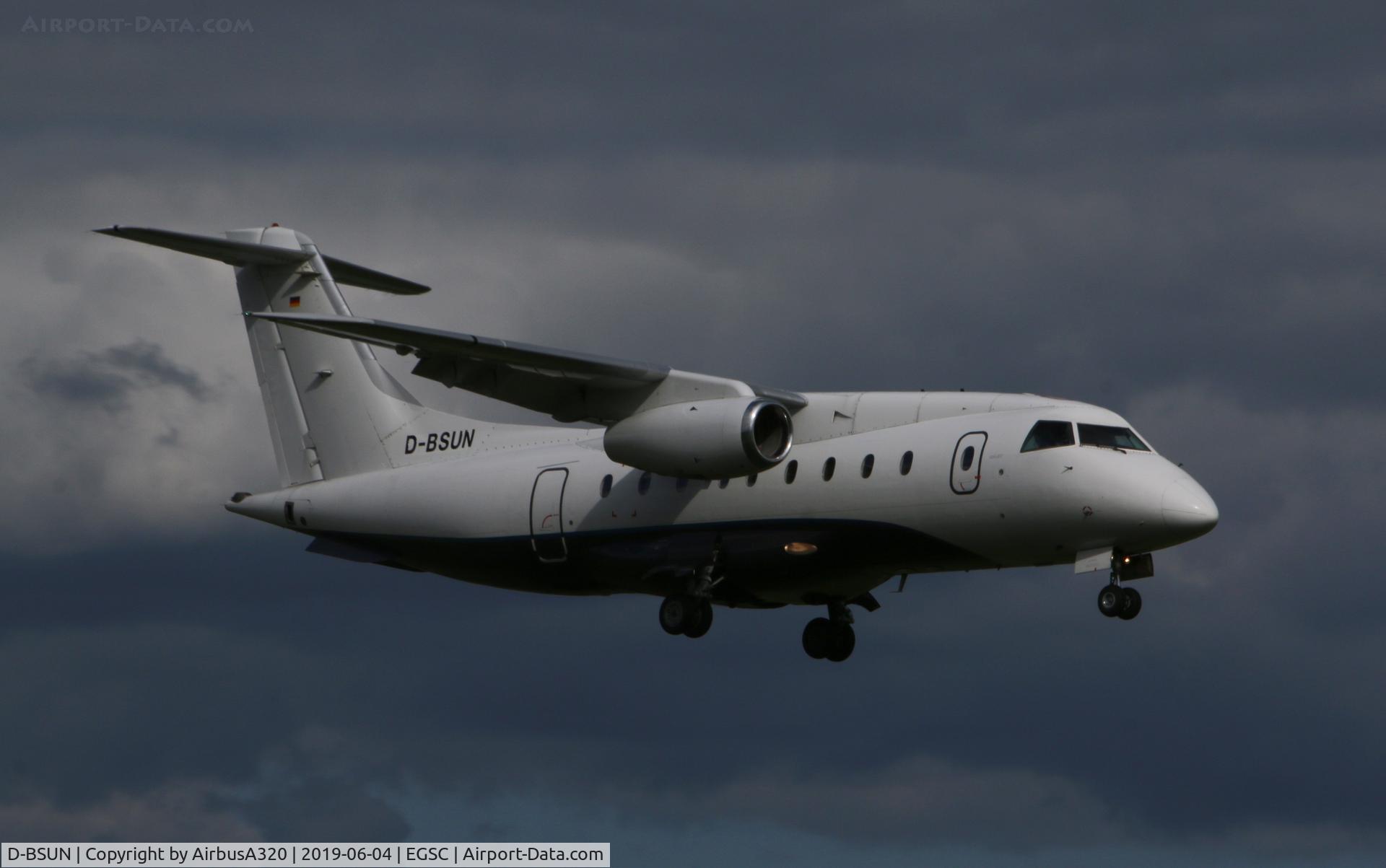 D-BSUN, 2000 Fairchild Dornier 328-300 328JET C/N 3147, Approaching Cambridge airport