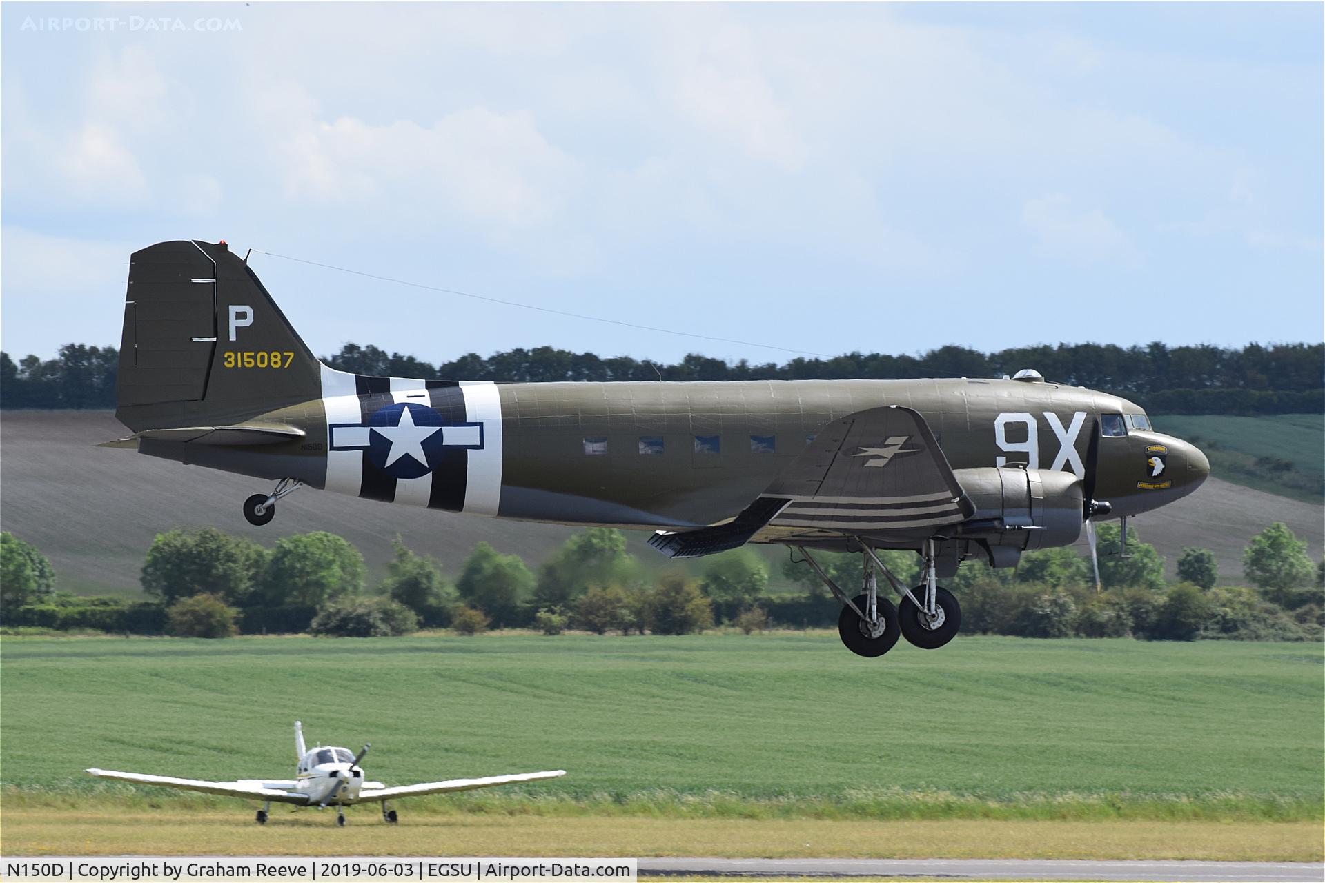 N150D, 1944 Douglas DC3C-S1C3G (C-47A) C/N 20195, Landing at Duxford.