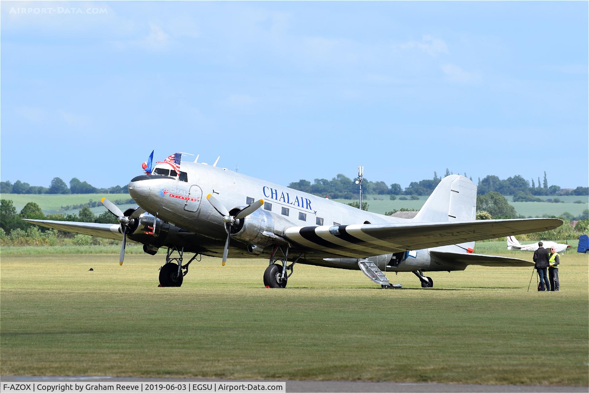 F-AZOX, 1945 Douglas DC-3C-S1C3G (C-47B-35-DK) C/N 16604, Parked at Duxford.