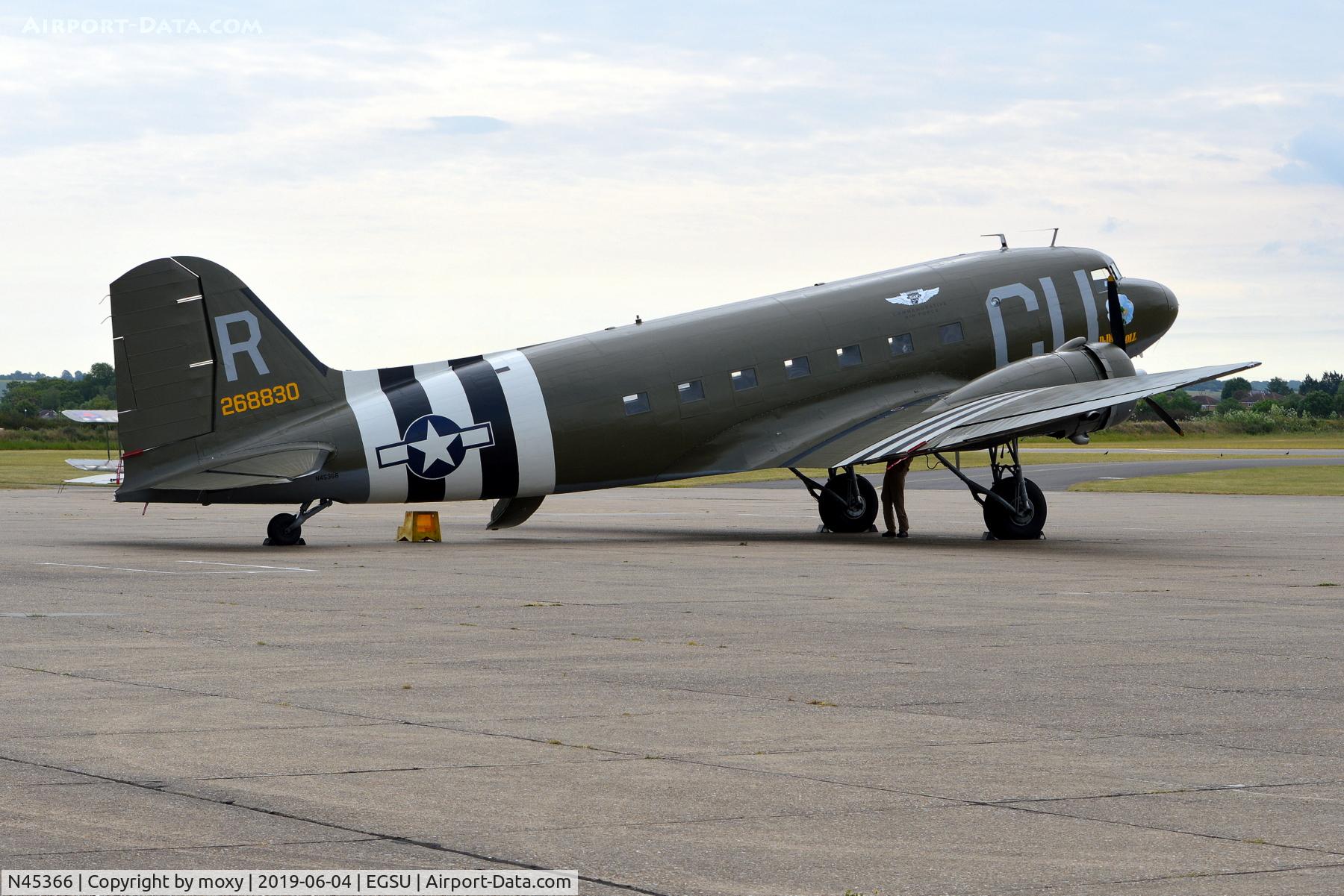N45366, 1943 Douglas C-53D-DO Skytrooper (DC-3A) C/N 11757, Douglas C-53D at Duxford. Marked as 268830