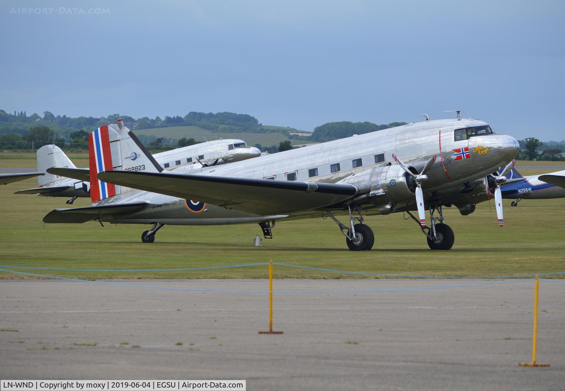 LN-WND, 1943 Douglas C-53D-DO Skytrooper (DC-3A) C/N 11750, Douglas C-53D at Duxford.