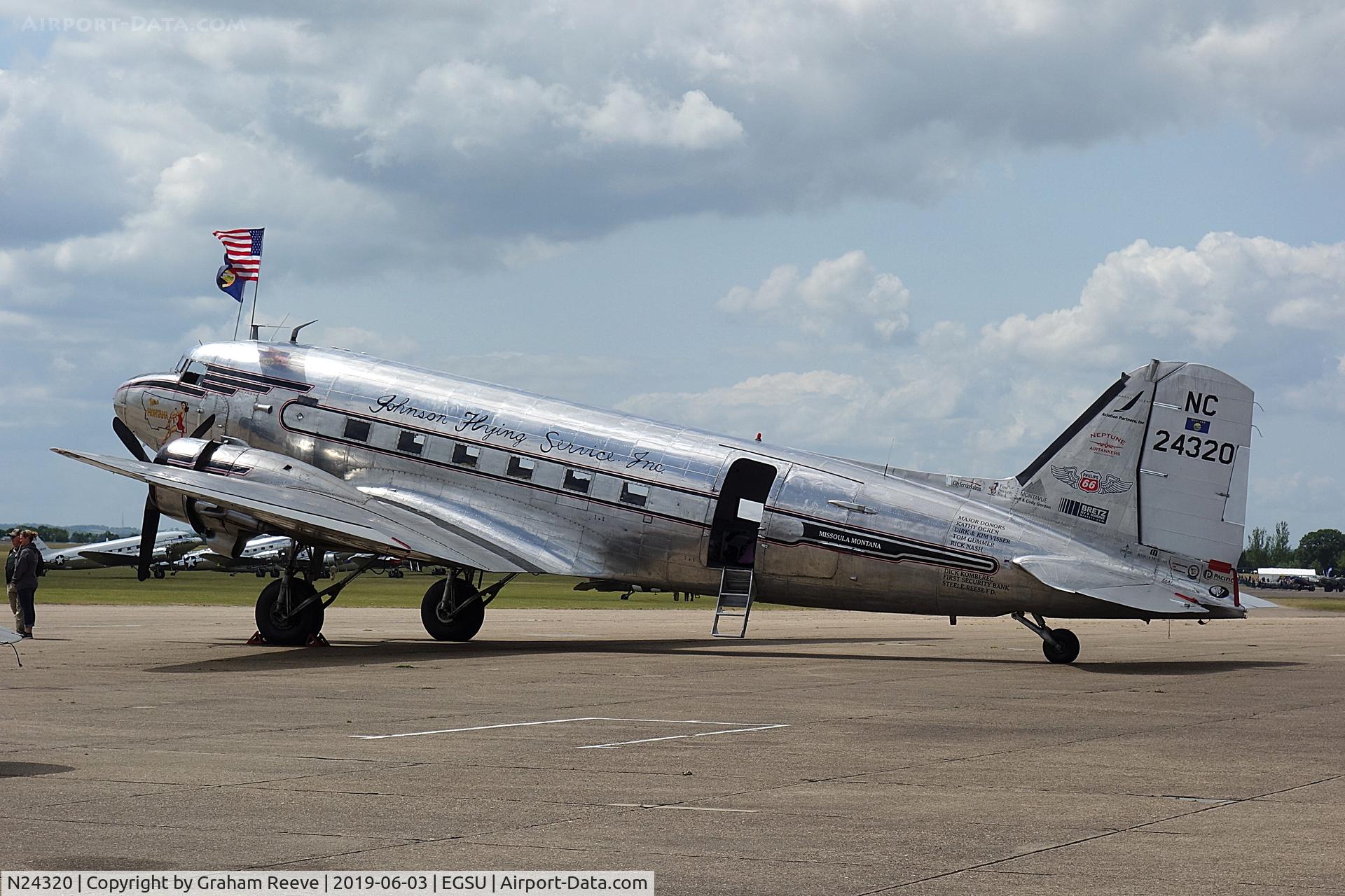 N24320, 1944 Douglas DC-3A-S1C3G C/N 20197, Parked at Duxford.
