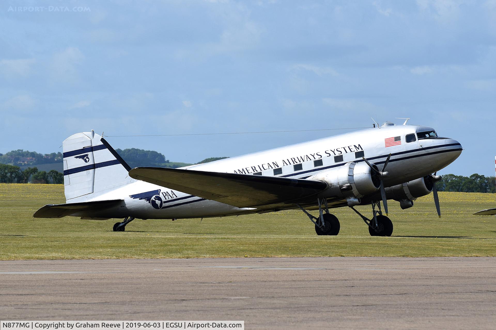 N877MG, 1949 Douglas DC-3C C/N 20806, Parked at Duxford.