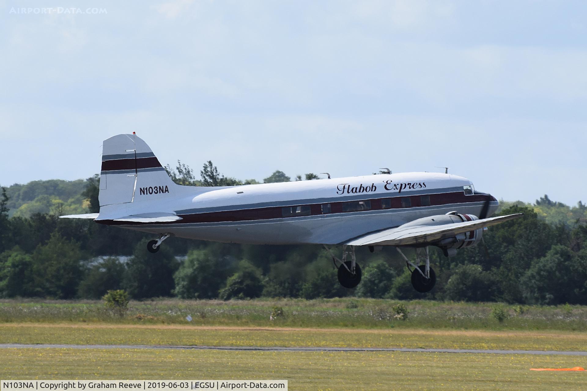 N103NA, 1945 Douglas DC-3C-S1C3G (C-47B) C/N 16821, Departing from Duxford.