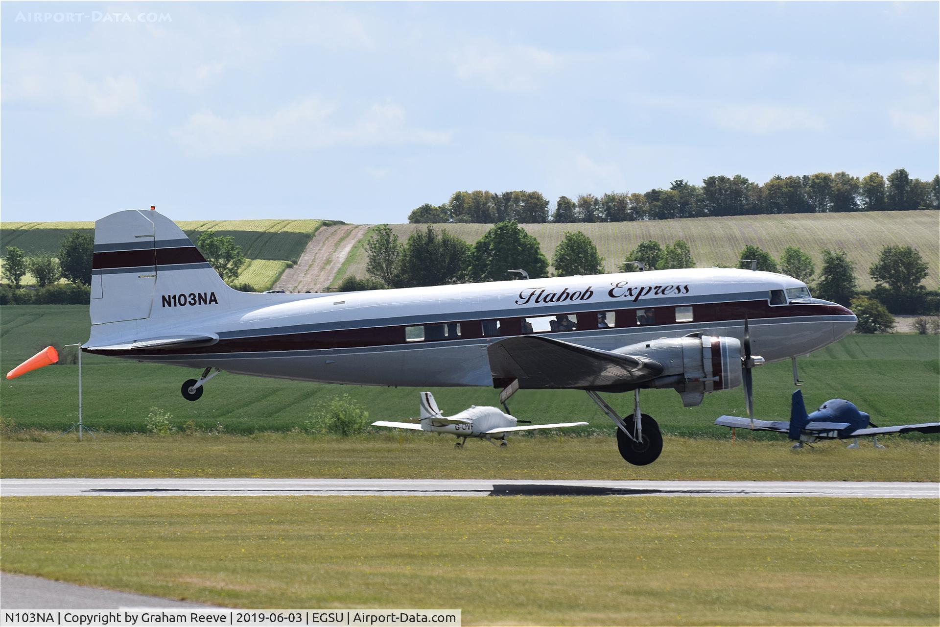 N103NA, 1945 Douglas DC-3C-S1C3G (C-47B) C/N 16821, Landing at Duxford.