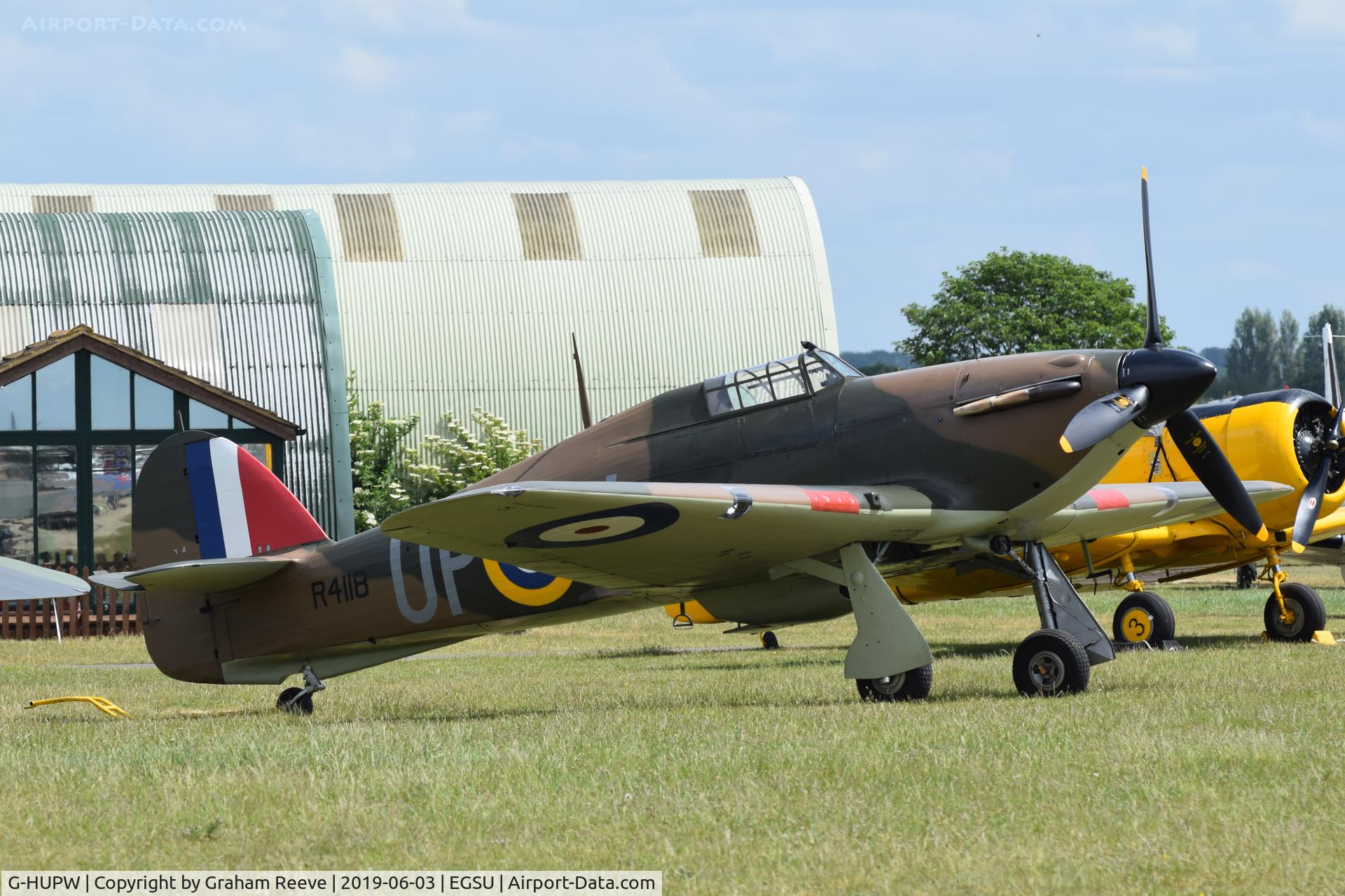 G-HUPW, 1940 Hawker Hurricane I C/N G592301, Parked at Duxford.