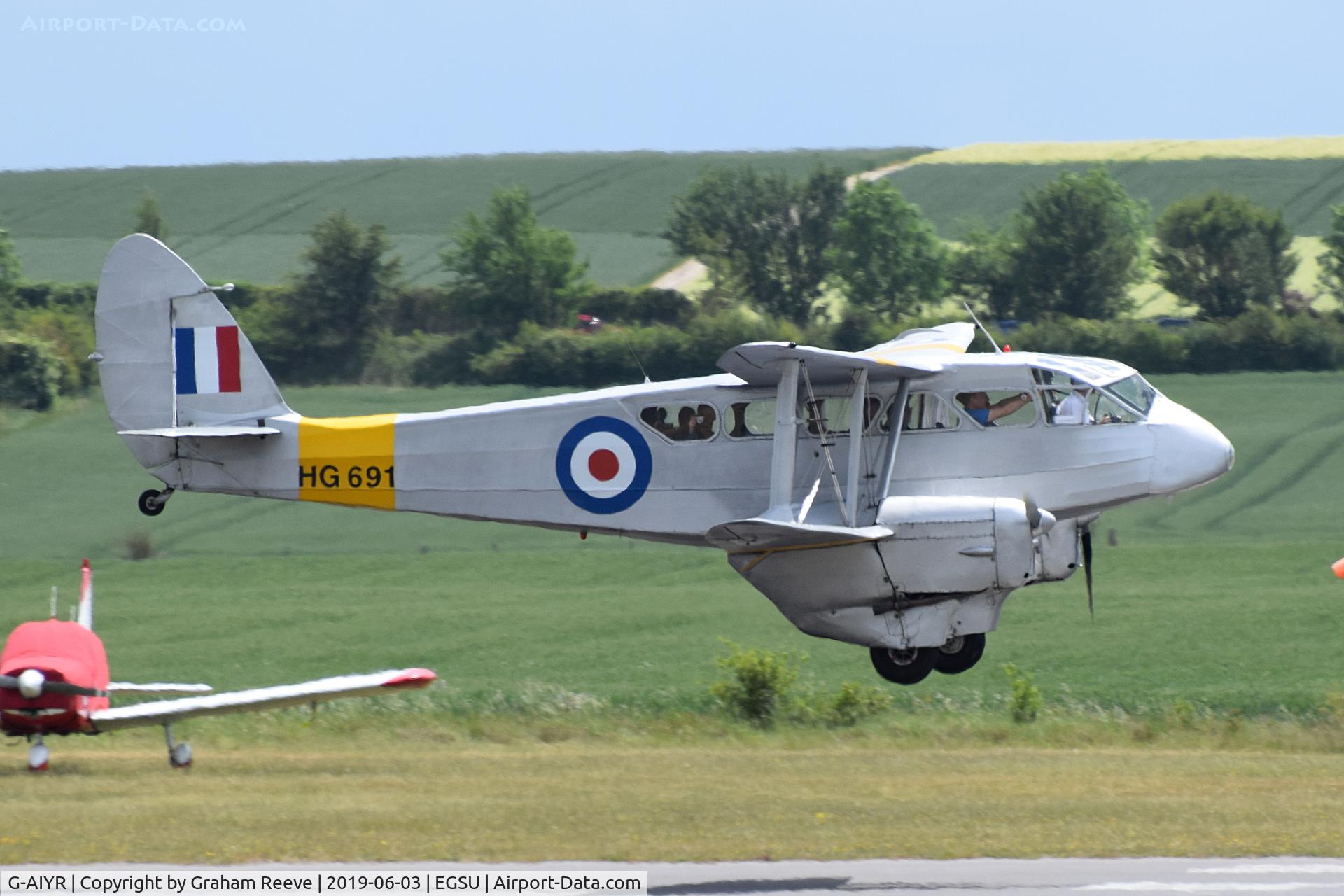 G-AIYR, 1943 De Havilland DH-89A Dominie/Dragon Rapide C/N 6676, Landing at Duxford.