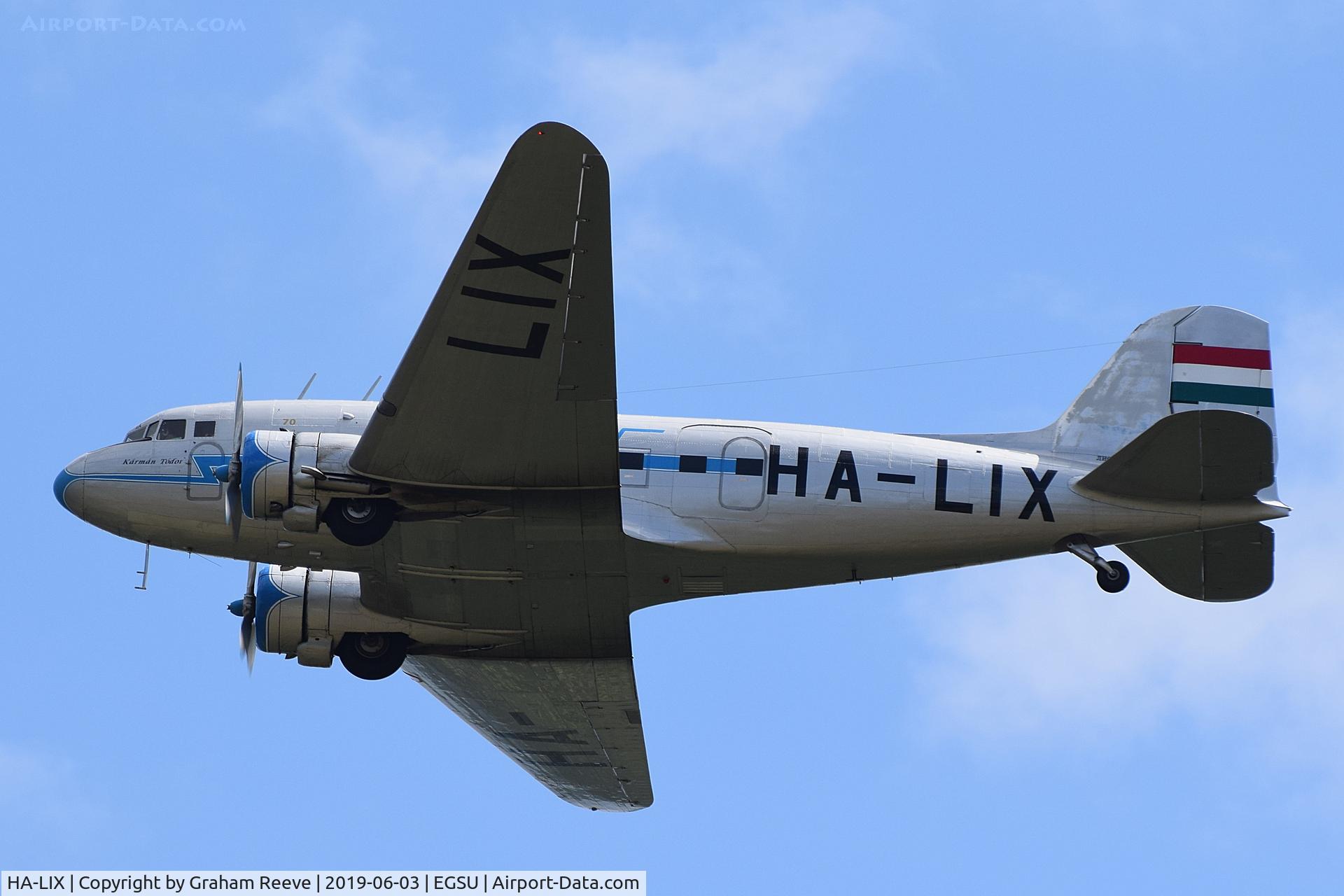 HA-LIX, 1949 Lisunov Li-2T Cab C/N 18433209, Part of a 12 aircraft fly past.