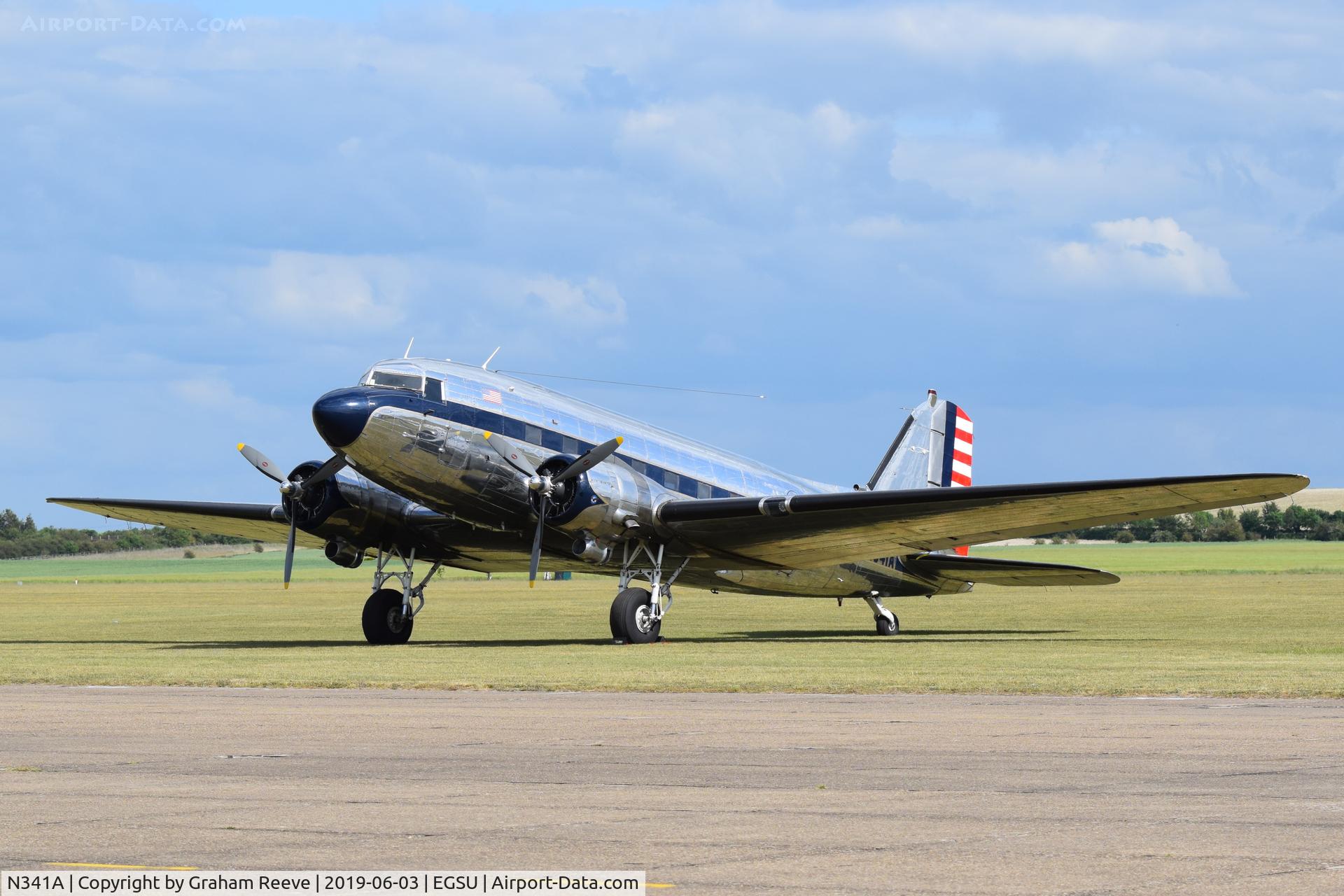 N341A, 1939 Douglas DC-3 C/N 2145, Parked at Duxford.
