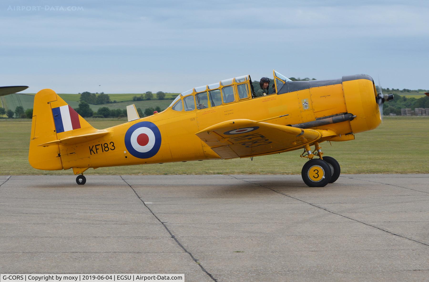 G-CORS, 1944 Noorduyn AT-16 Harvard IIB C/N 14A-1884, Noorduyn AT-16 Harvard IIB at Duxford. Marked as KF183